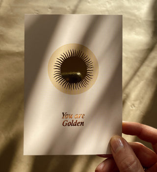 YOU ARE GOLDEN - KARTE MIT GOLDFOLIE - 10 STÜCK