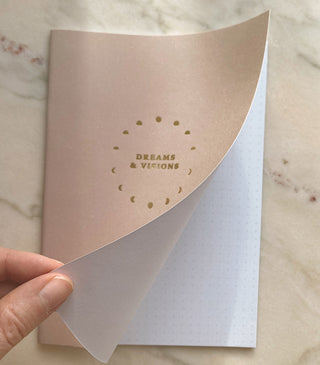 DREAMS & VISIONS - NOTIZHEFT - PUNKTKARIERT - GOLD FOLIENDRUCK - 5 STÜCK