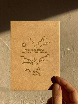 WISHING YOU A MAGICAL CHRISTMAS - GELB - GOLD EDITION - KARTE