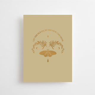 LET THE OLD GO, SO THE NEW CAN GROW  - KARTE MIT GOLDFOLIE - 10 STÜCK