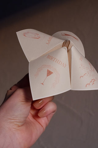 FORTUNE TELLER  - HAPPY BIRTHDAY -  "SCHNIPP-SCHNAPP" BASTELBOGEN - 10 STÜCK