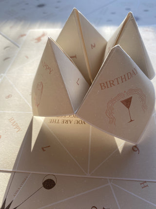 FORTUNE TELLER  - HAPPY BIRTHDAY -  "SCHNIPP-SCHNAPP" BASTELBOGEN - 10 STÜCK