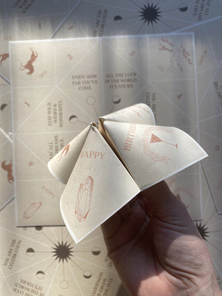 FORTUNE TELLER  - HAPPY BIRTHDAY -  "SCHNIPP-SCHNAPP" BASTELBOGEN - 10 STÜCK